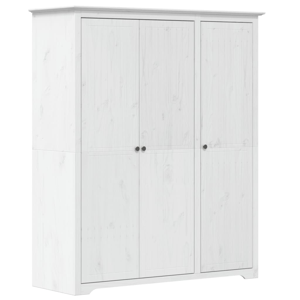 Garde-robe BODO blanc 146x53,5x173 cm bois massif de pin - XIOS