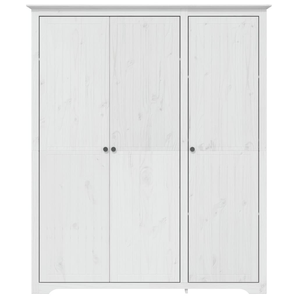 Garde-robe BODO blanc 146x53,5x173 cm bois massif de pin - XIOS