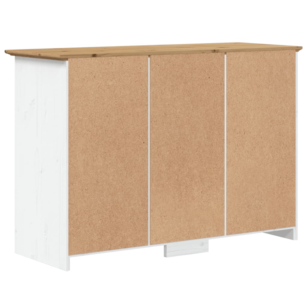 Buffet BODO blanc et marron 115,5x44x80 cm bois massif de pin - XIOS