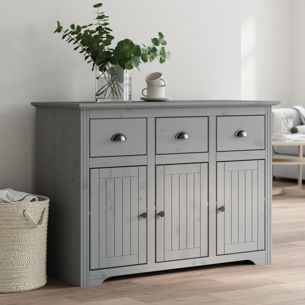 Buffet BODO gris 115,5x44x80 cm bois massif de pin - XIOS