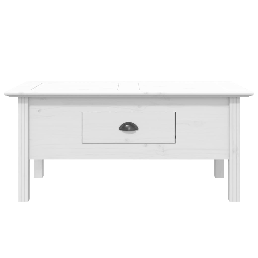 Table basse BODO blanc 100x55x46 cm bois de pin massif - XIOS