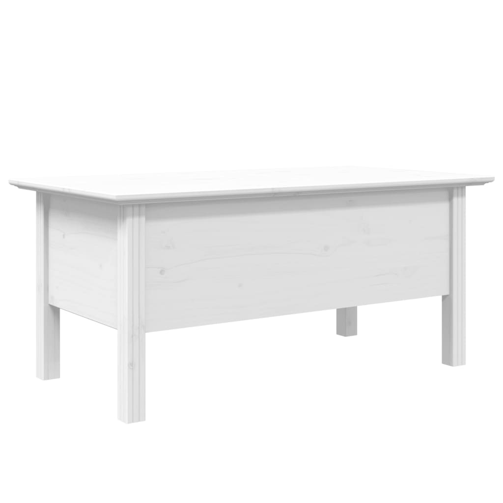 Table basse BODO blanc 100x55x46 cm bois de pin massif - XIOS