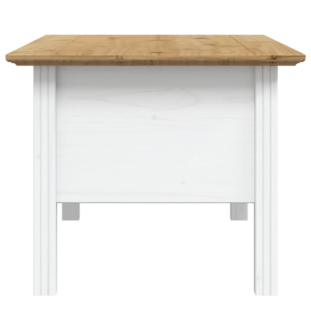 Table basse BODO blanc et marron 100x55x46cm bois de pin massif - XIOS