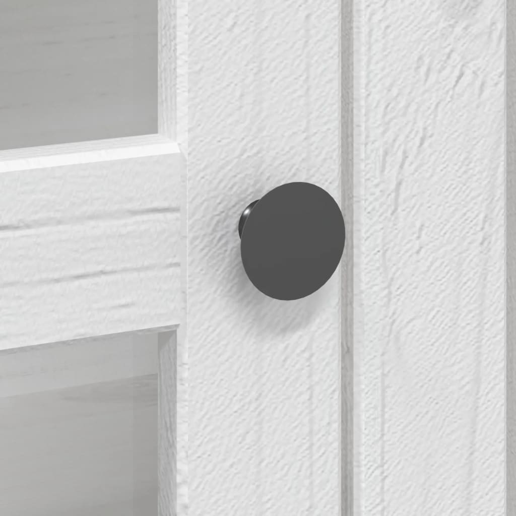 Armoire avec portes vitrées BODO blanc marron bois pin massif - XIOS