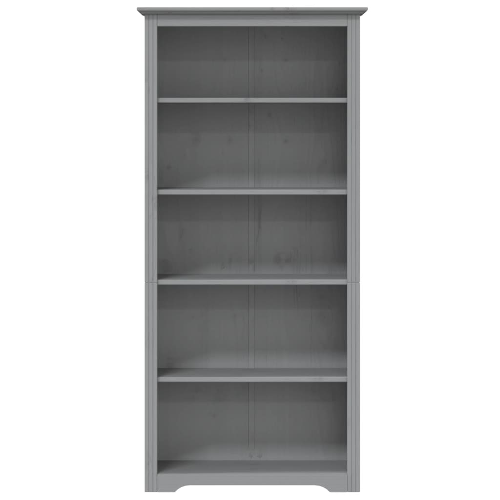 Bibliothèque BODO gris 82x40x173 cm bois pin massif 5 niveaux - XIOS