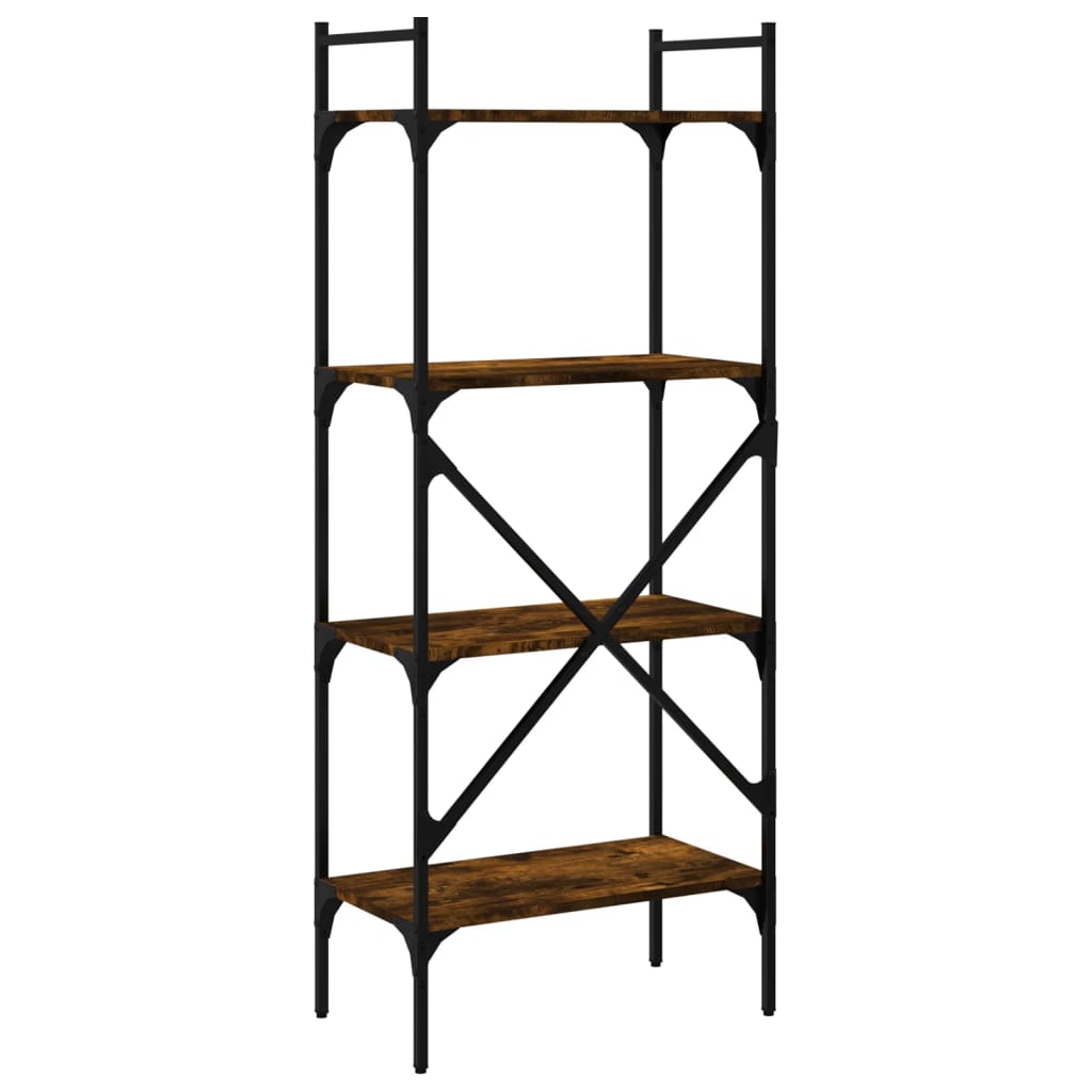 Bibliothèque à 4 niveaux chêne fumé 56x31,5x138,5 cm - XIOS