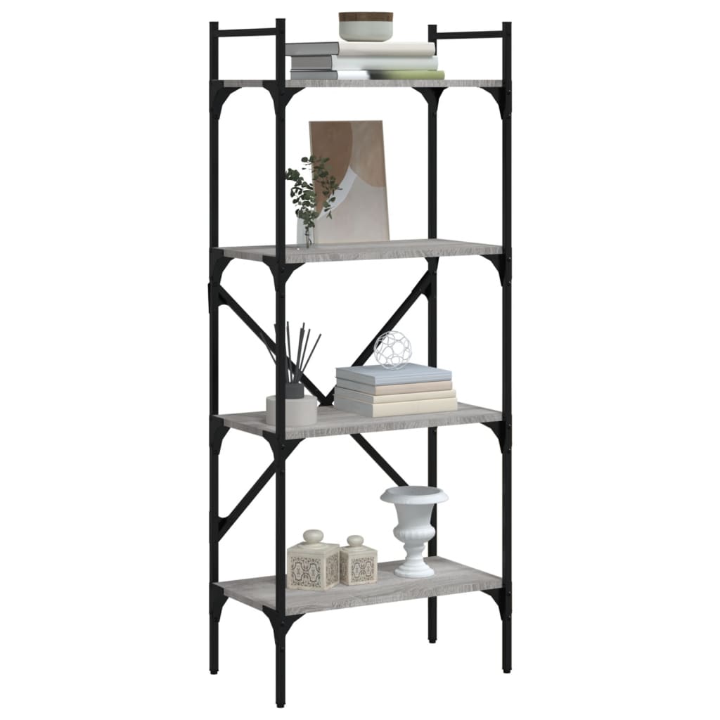 Bibliothèque à 4 niveaux sonoma gris 56x31,5x138,5 cm - XIOS