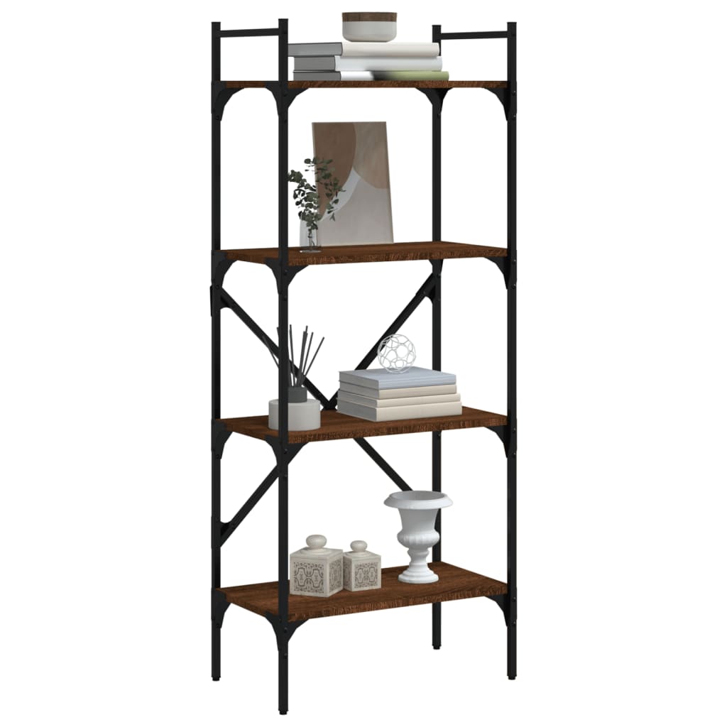 Bibliothèque à 4 niveaux chêne marron 56x31,5x138,5 cm - XIOS