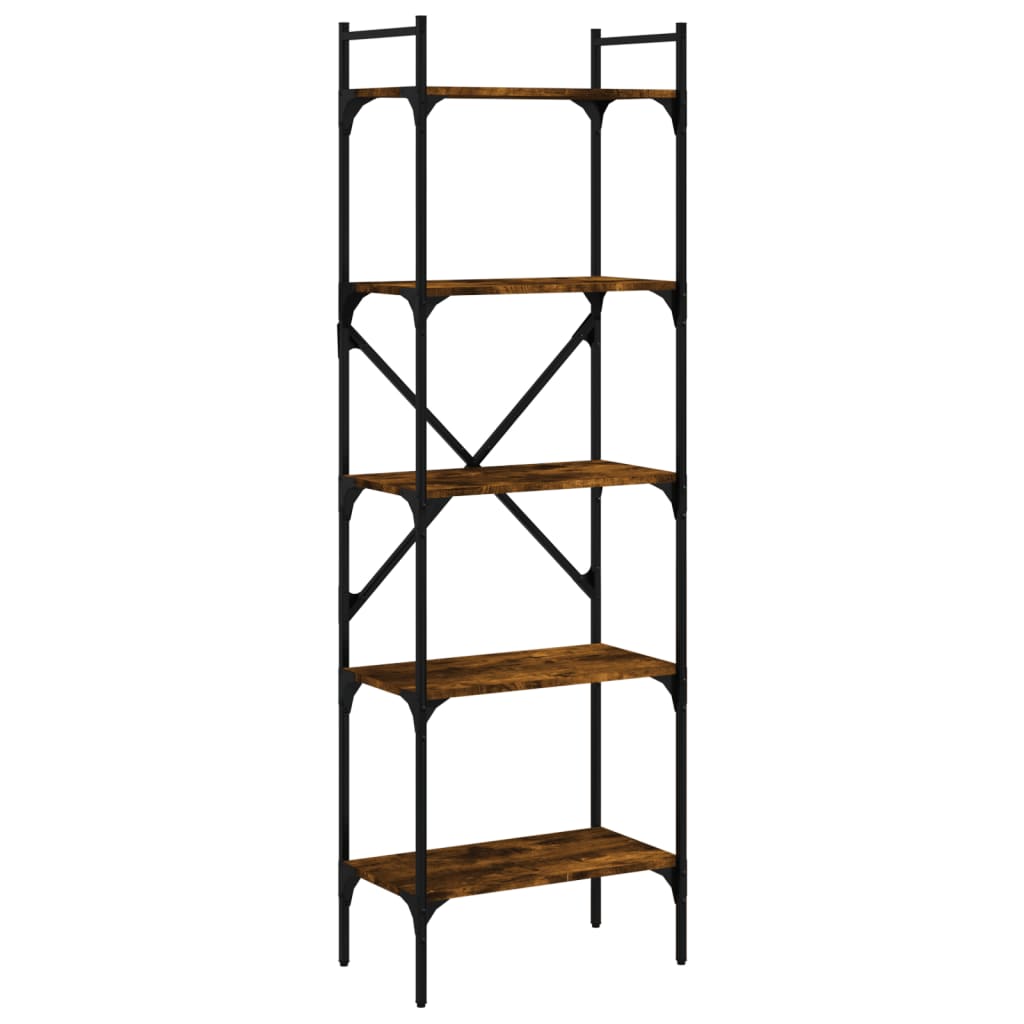 Bibliothèque à 5 niveaux chêne fumé 56x31,5x174 cm - XIOS