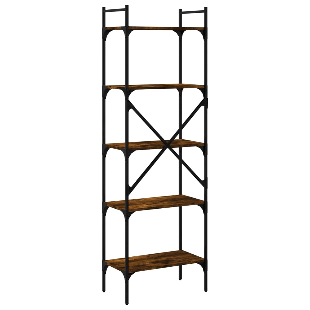 Bibliothèque à 5 niveaux chêne fumé 56x31,5x174 cm - XIOS