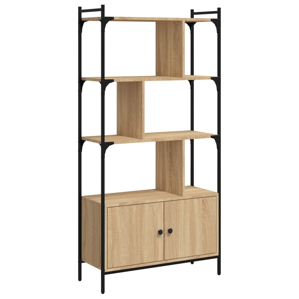 Bibliothèque avec portes chêne sonoma 76,5x30x154,5 cm - XIOS