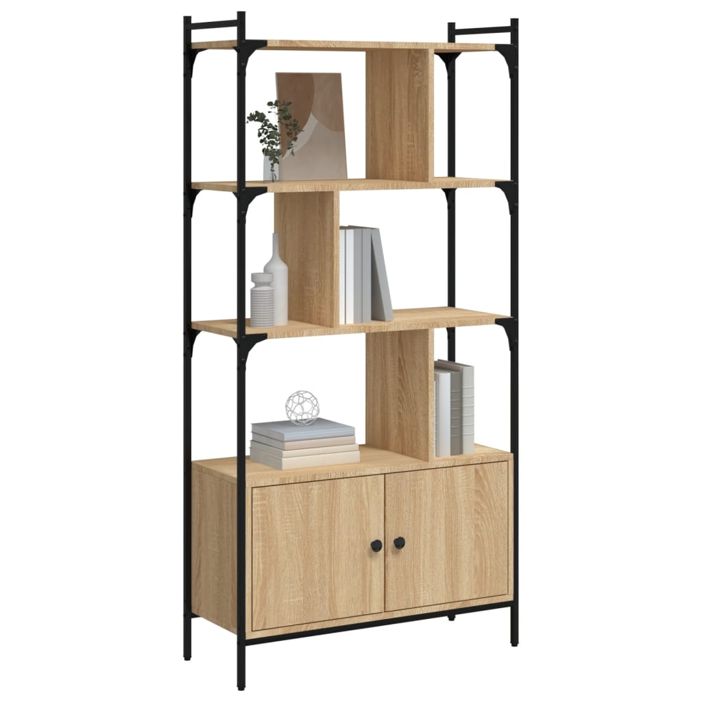 Bibliothèque avec portes chêne sonoma 76,5x30x154,5 cm - XIOS