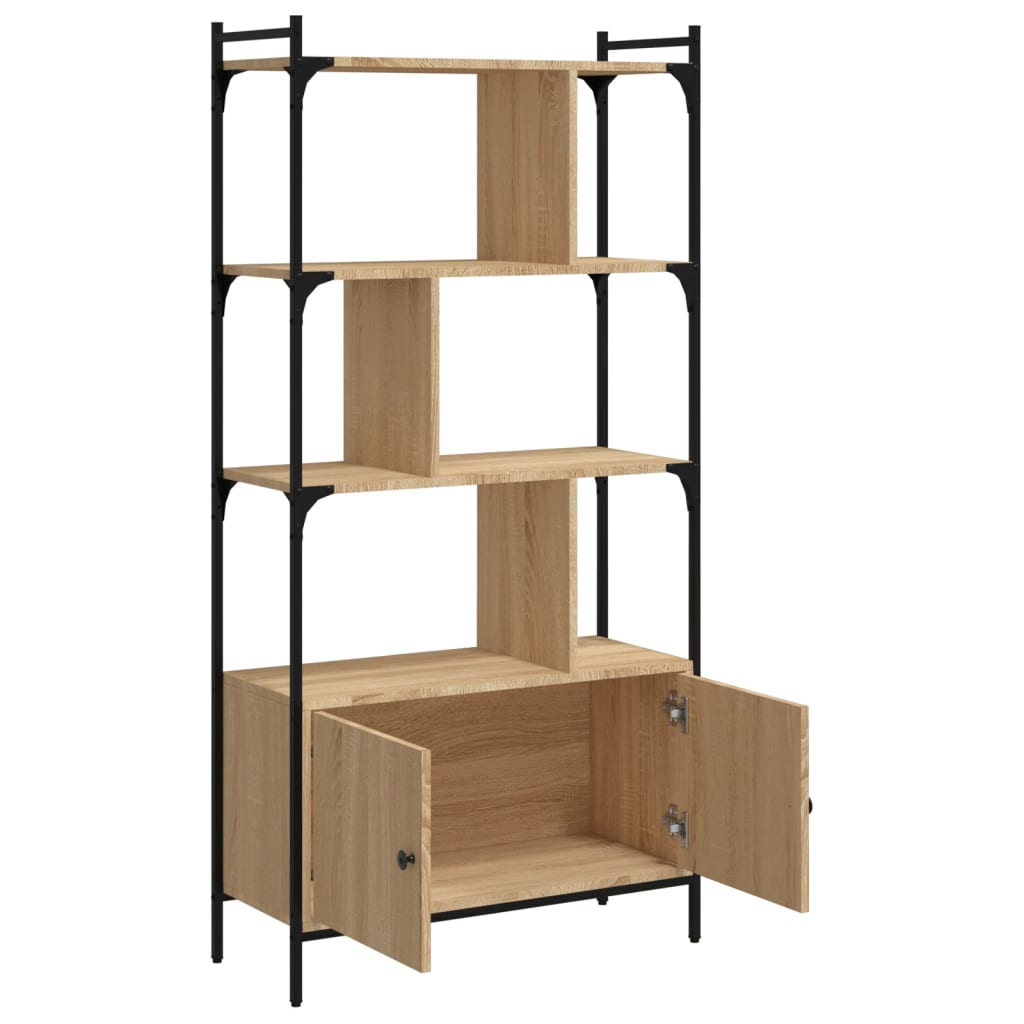 Bibliothèque avec portes chêne sonoma 76,5x30x154,5 cm - XIOS