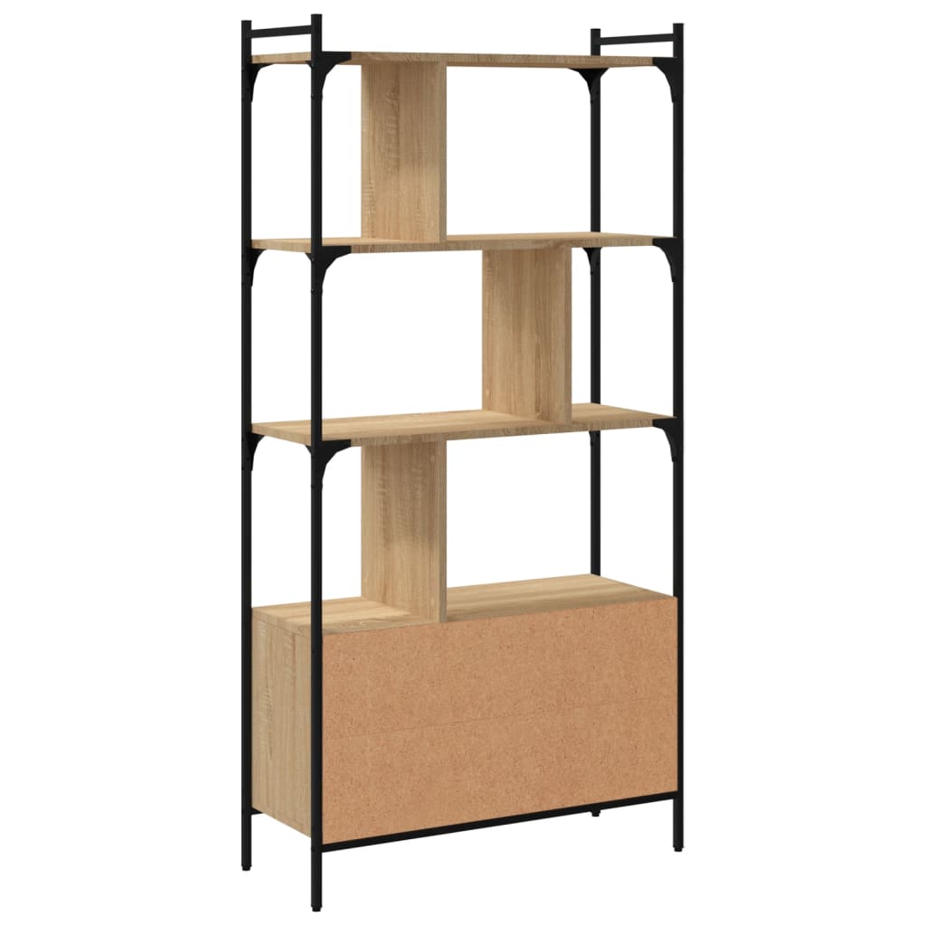Bibliothèque avec portes chêne sonoma 76,5x30x154,5 cm - XIOS