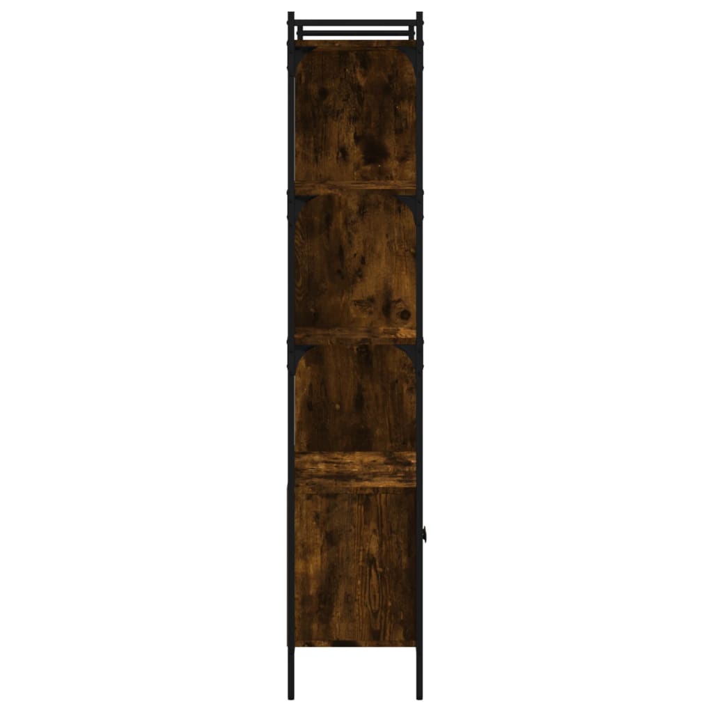 Bibliothèque avec portes chêne fumé 76,5x30x154,5 cm - XIOS