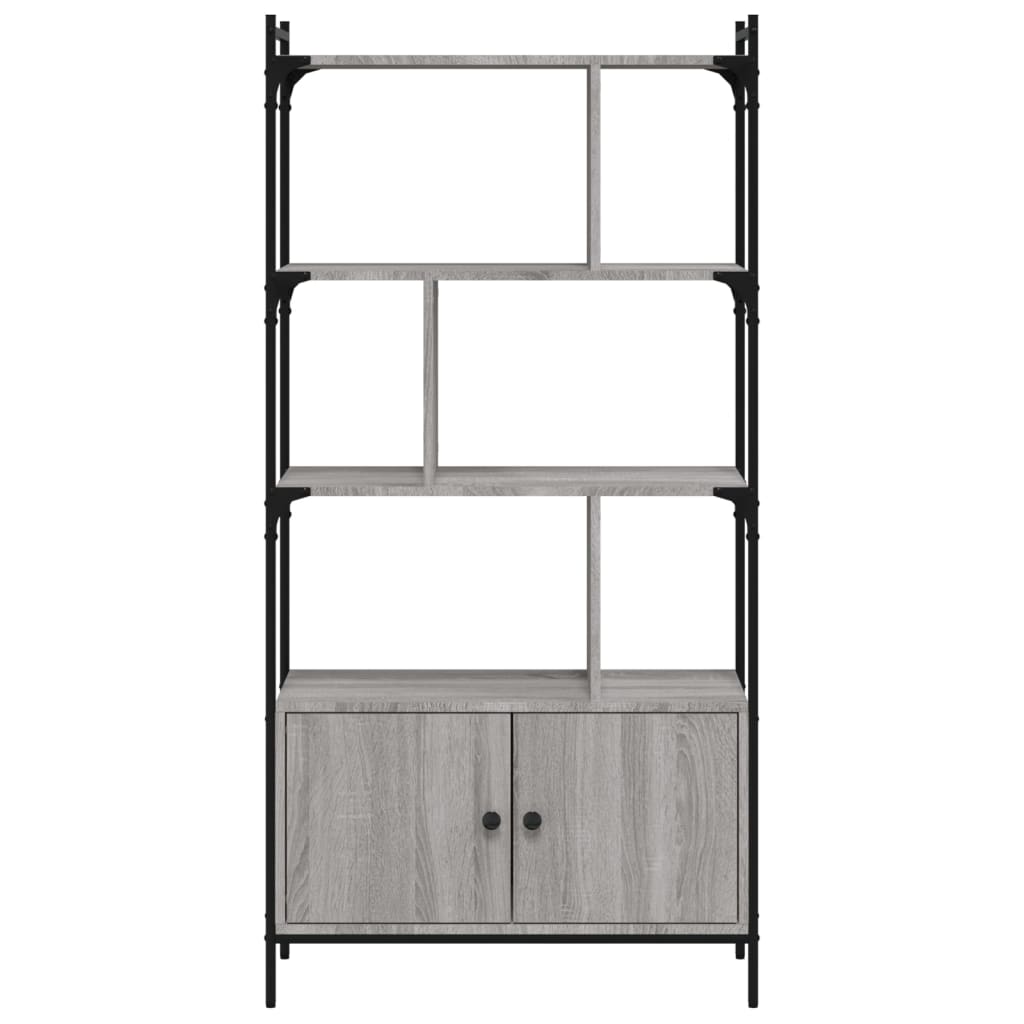 Bibliothèque avec portes sonoma gris 76,5x30x154,5 cm - XIOS
