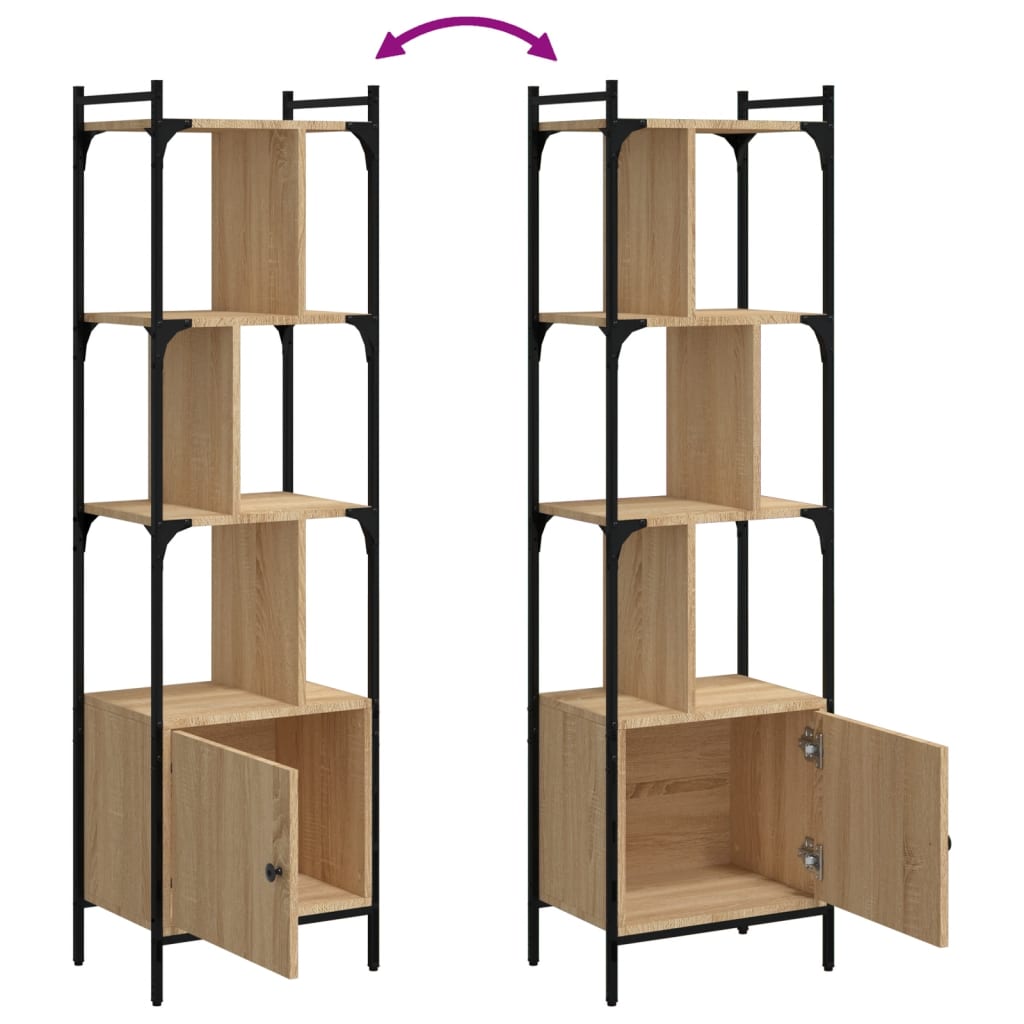 Bibliothèque avec porte chêne sonoma 44,5x30x154,5 cm - XIOS