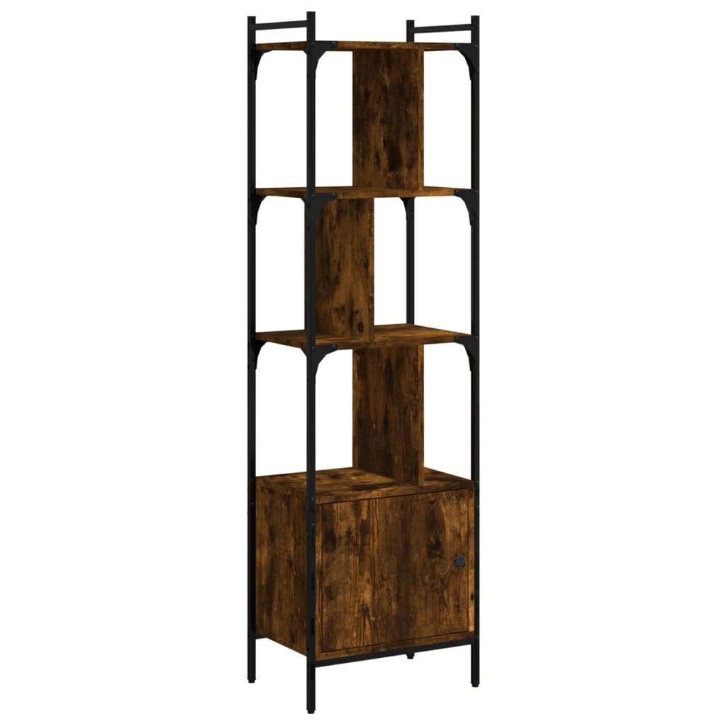 Bibliothèque avec porte chêne fumé 44,5x30x154,5 cm - XIOS