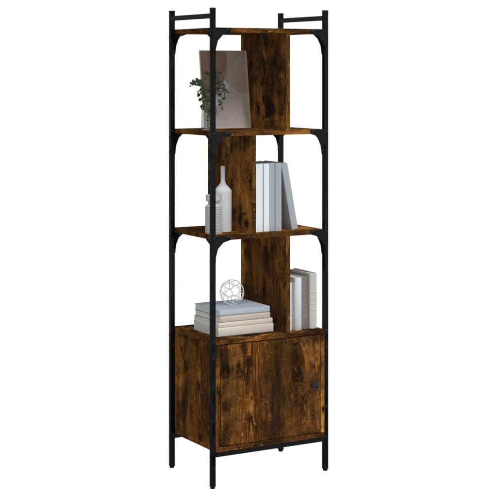 Bibliothèque avec porte chêne fumé 44,5x30x154,5 cm - XIOS