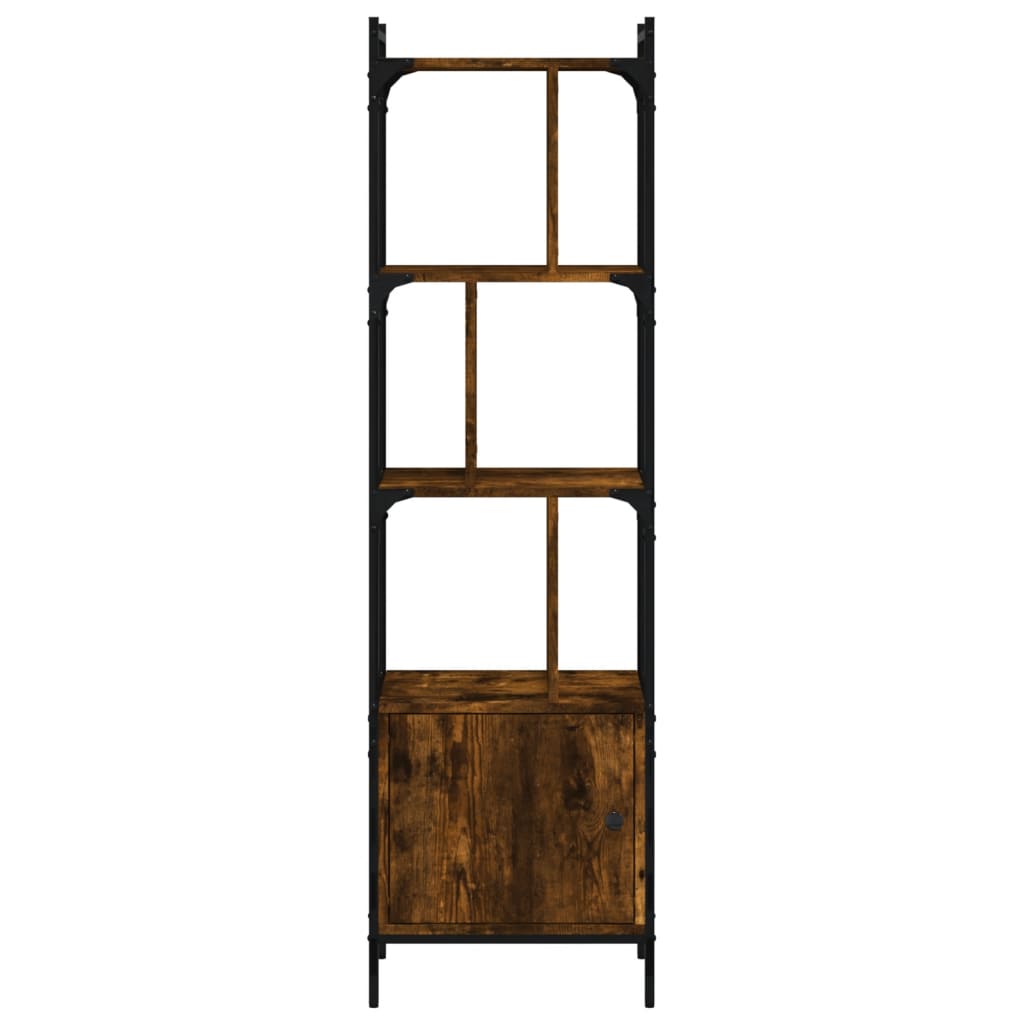 Bibliothèque avec porte chêne fumé 44,5x30x154,5 cm - XIOS