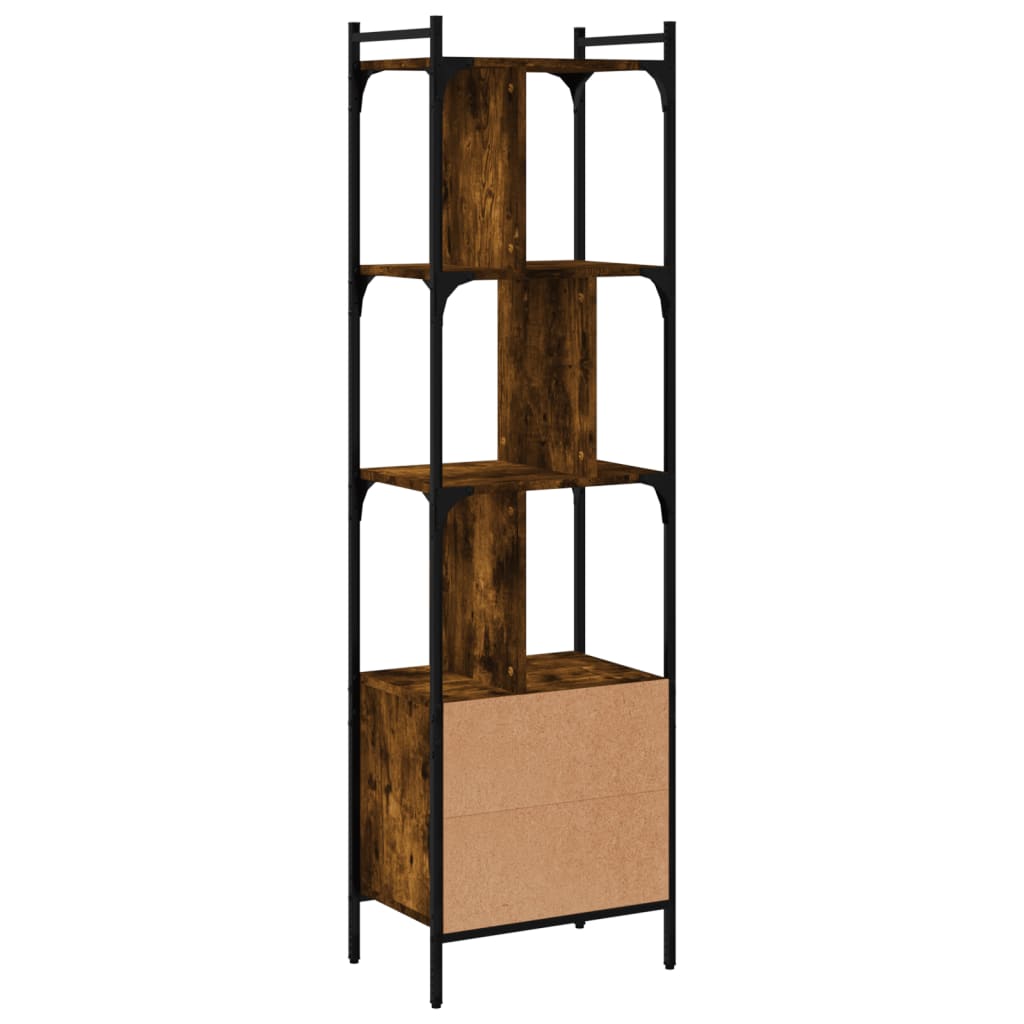 Bibliothèque avec porte chêne fumé 44,5x30x154,5 cm - XIOS
