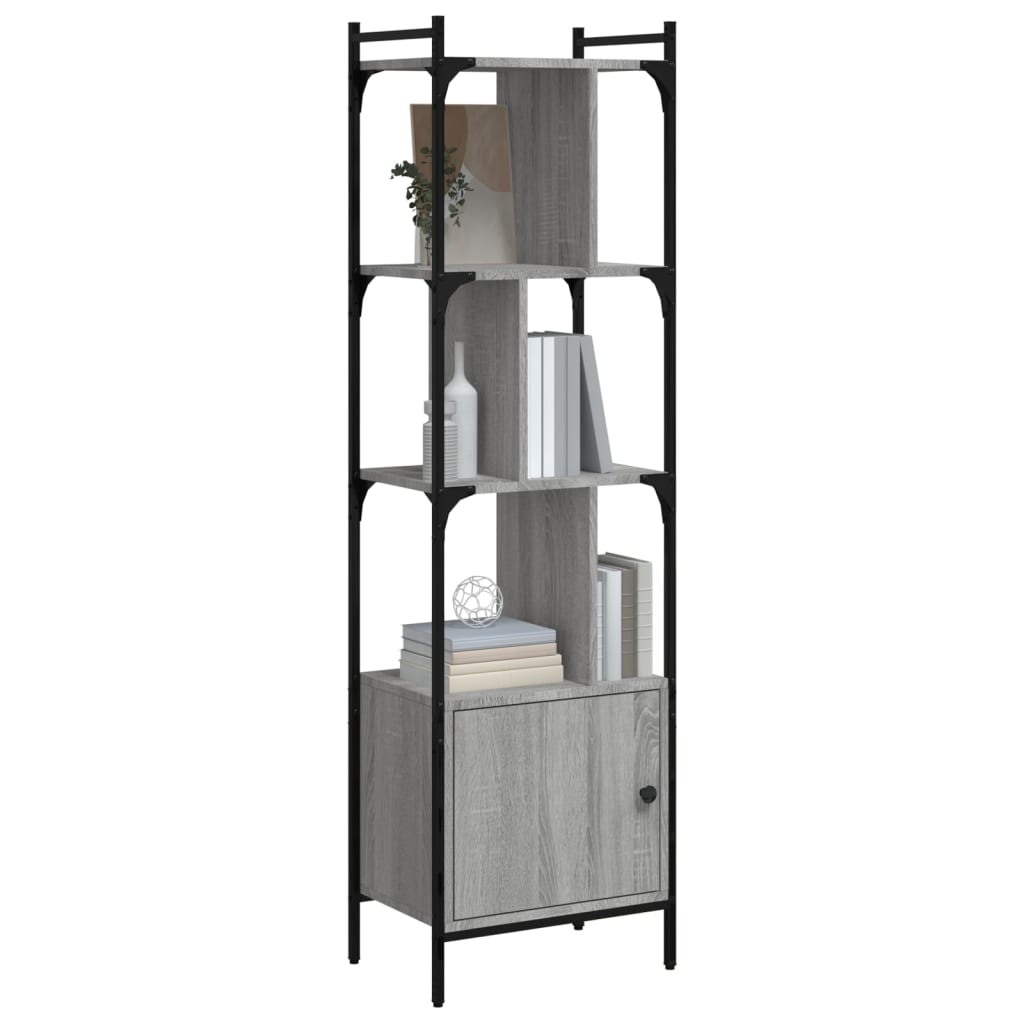 Bibliothèque avec porte sonoma gris 44,5x30x154,5 cm - XIOS