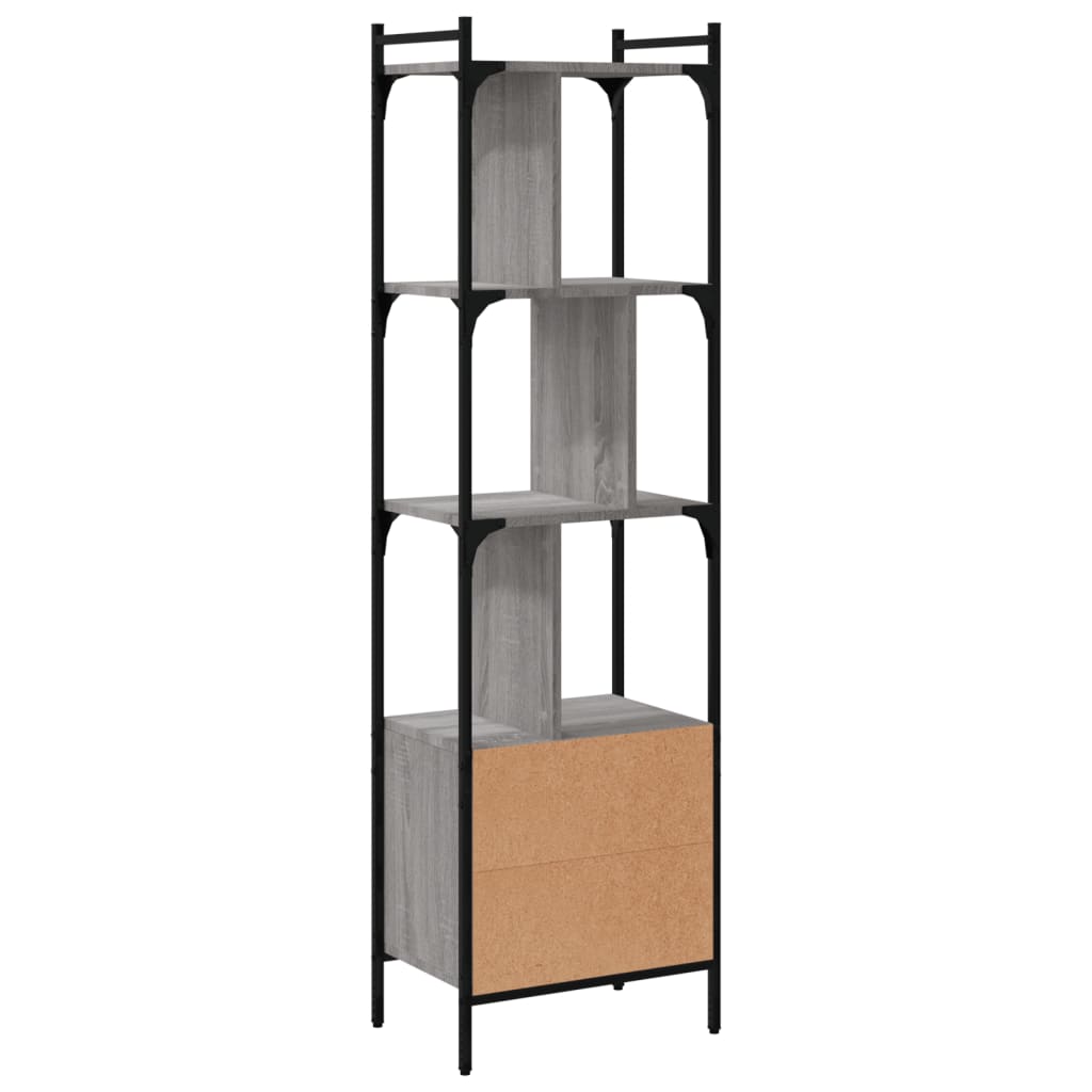 Bibliothèque avec porte sonoma gris 44,5x30x154,5 cm - XIOS
