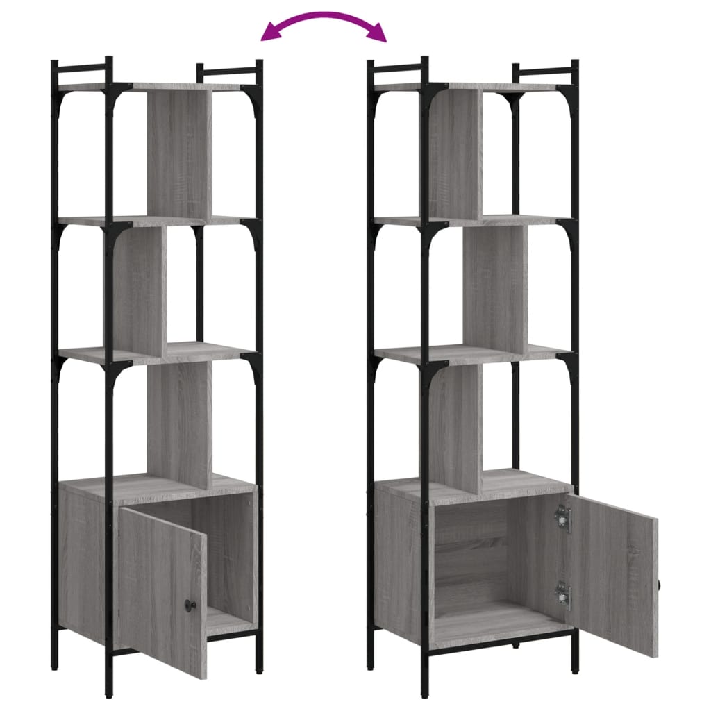 Bibliothèque avec porte sonoma gris 44,5x30x154,5 cm - XIOS