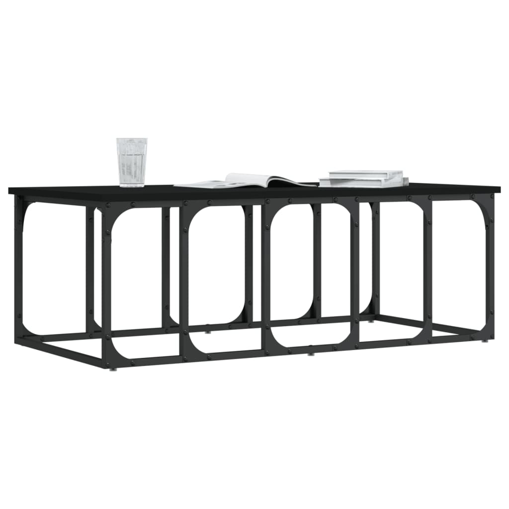 Table basse noir 100x50x35,5 cm bois d'ingénierie - XIOS