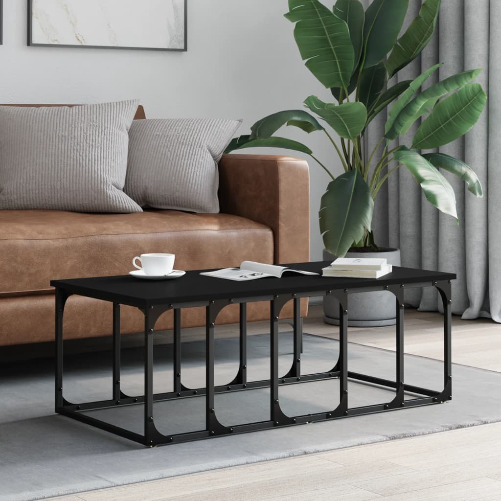 Table basse noir 100x50x35,5 cm bois d'ingénierie - XIOS