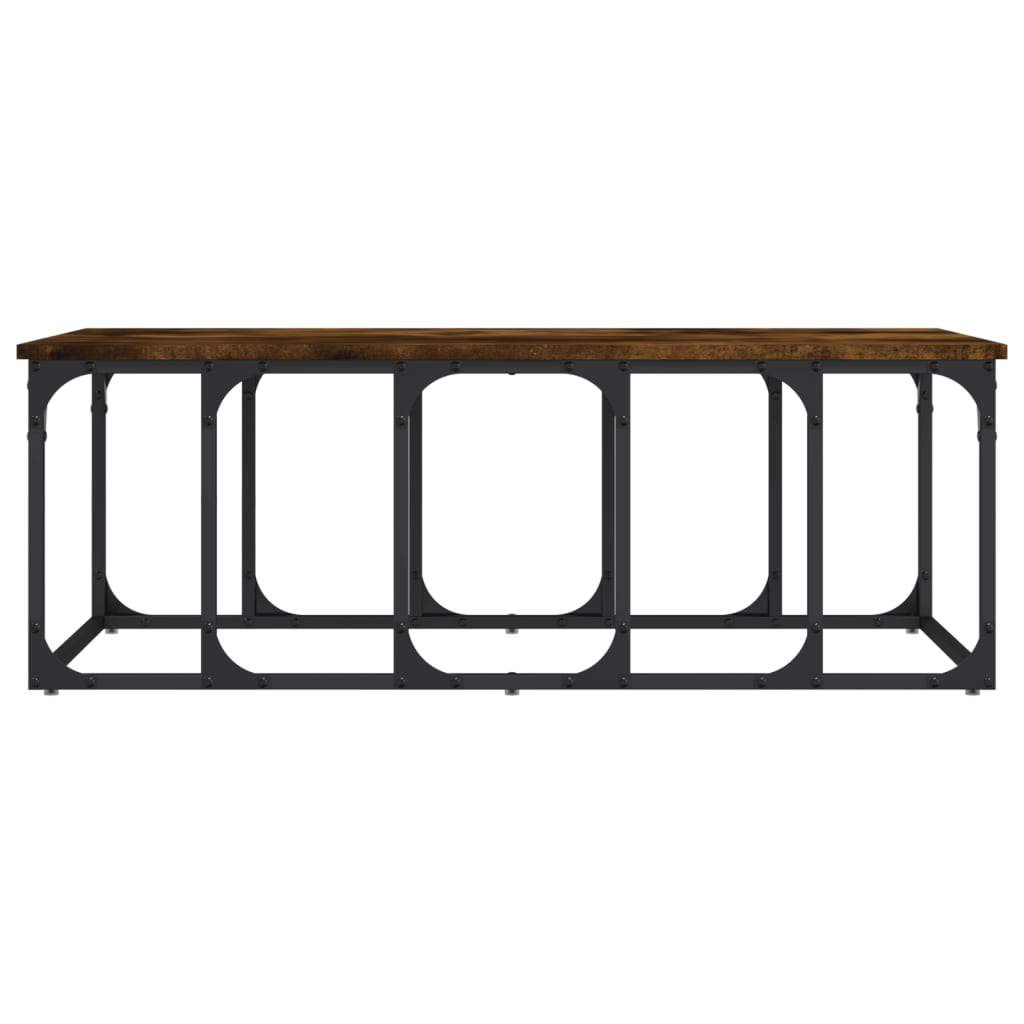 Table basse chêne fumé 100x50x35,5 cm bois d'ingénierie - XIOS