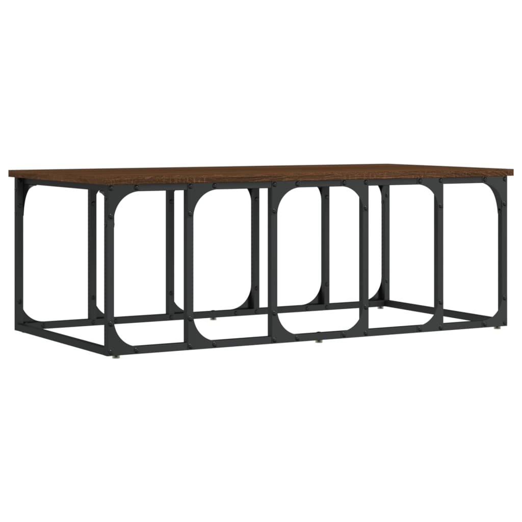 Table basse chêne marron 100x50x35,5 cm bois d'ingénierie - XIOS