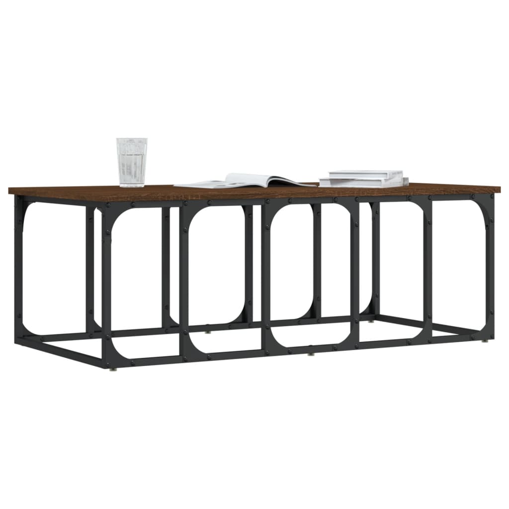 Table basse chêne marron 100x50x35,5 cm bois d'ingénierie - XIOS