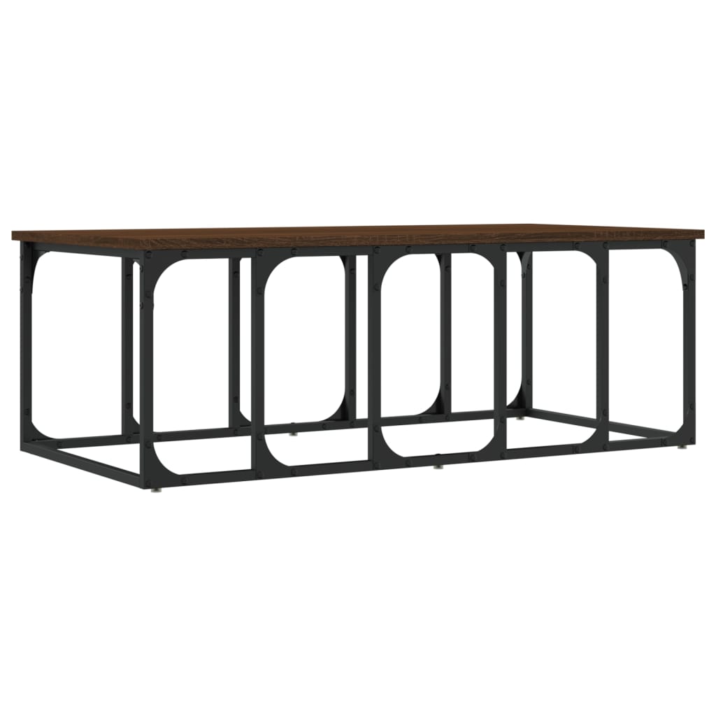 Table basse chêne marron 100x50x35,5 cm bois d'ingénierie - XIOS