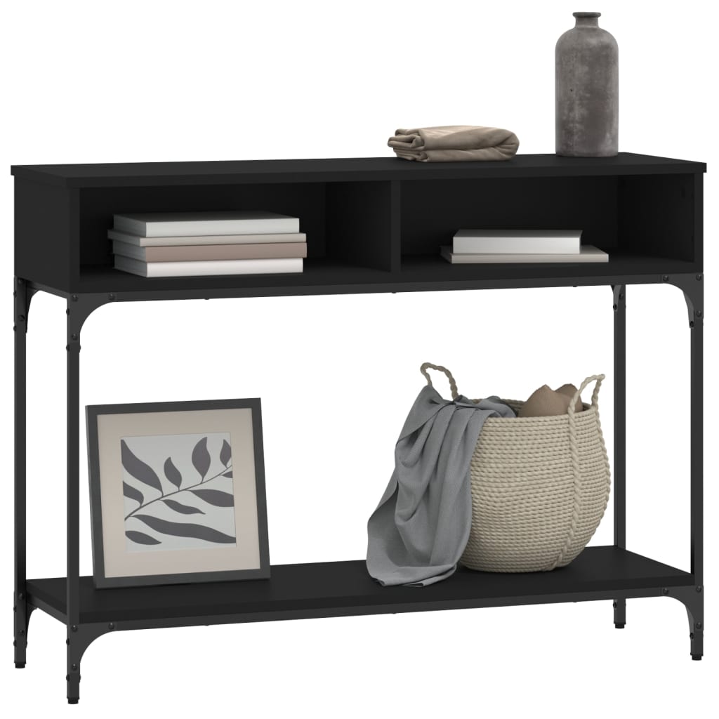 Table console noir 100x30,5x75 cm bois d'ingénierie - XIOS