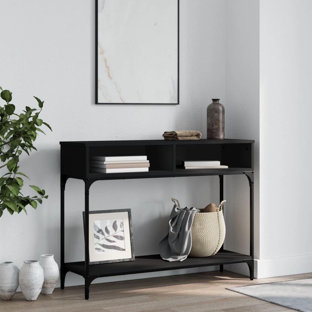Table console noir 100x30,5x75 cm bois d'ingénierie - XIOS