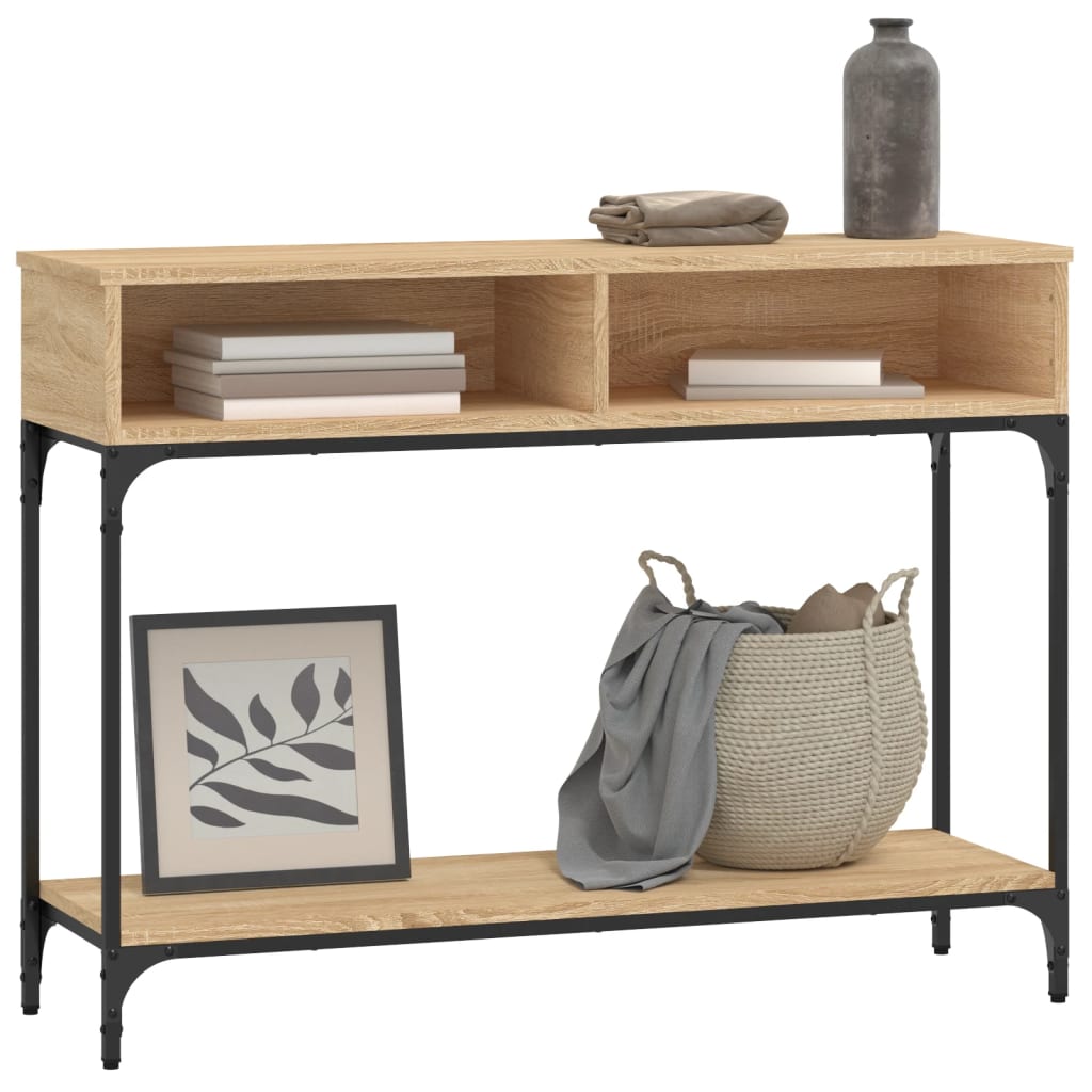 Table console chêne sonoma 100x30,5x75 cm bois d'ingénierie - XIOS