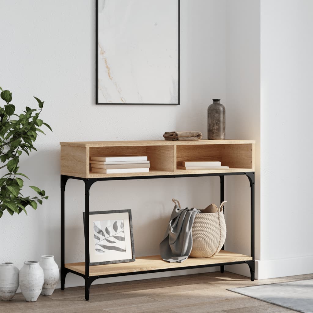 Table console chêne sonoma 100x30,5x75 cm bois d'ingénierie - XIOS