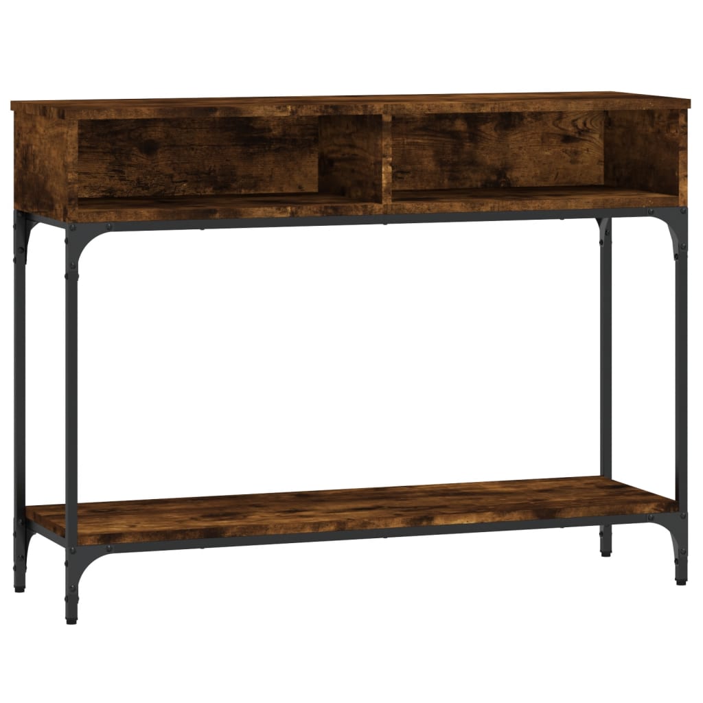 Table console chêne fumé 100x30,5x75 cm bois d'ingénierie - XIOS