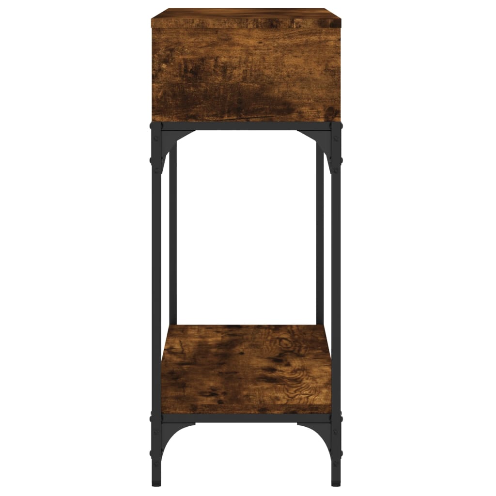 Table console chêne fumé 100x30,5x75 cm bois d'ingénierie - XIOS