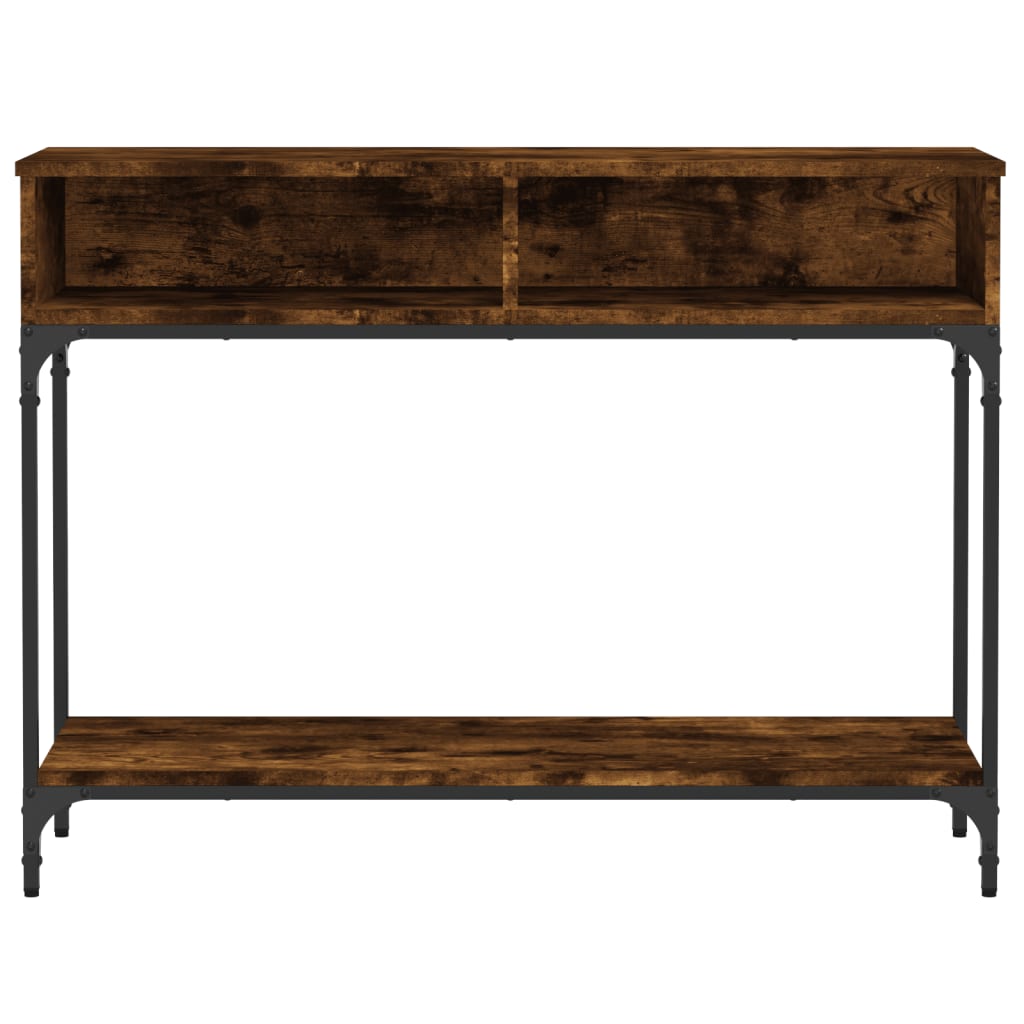 Table console chêne fumé 100x30,5x75 cm bois d'ingénierie - XIOS