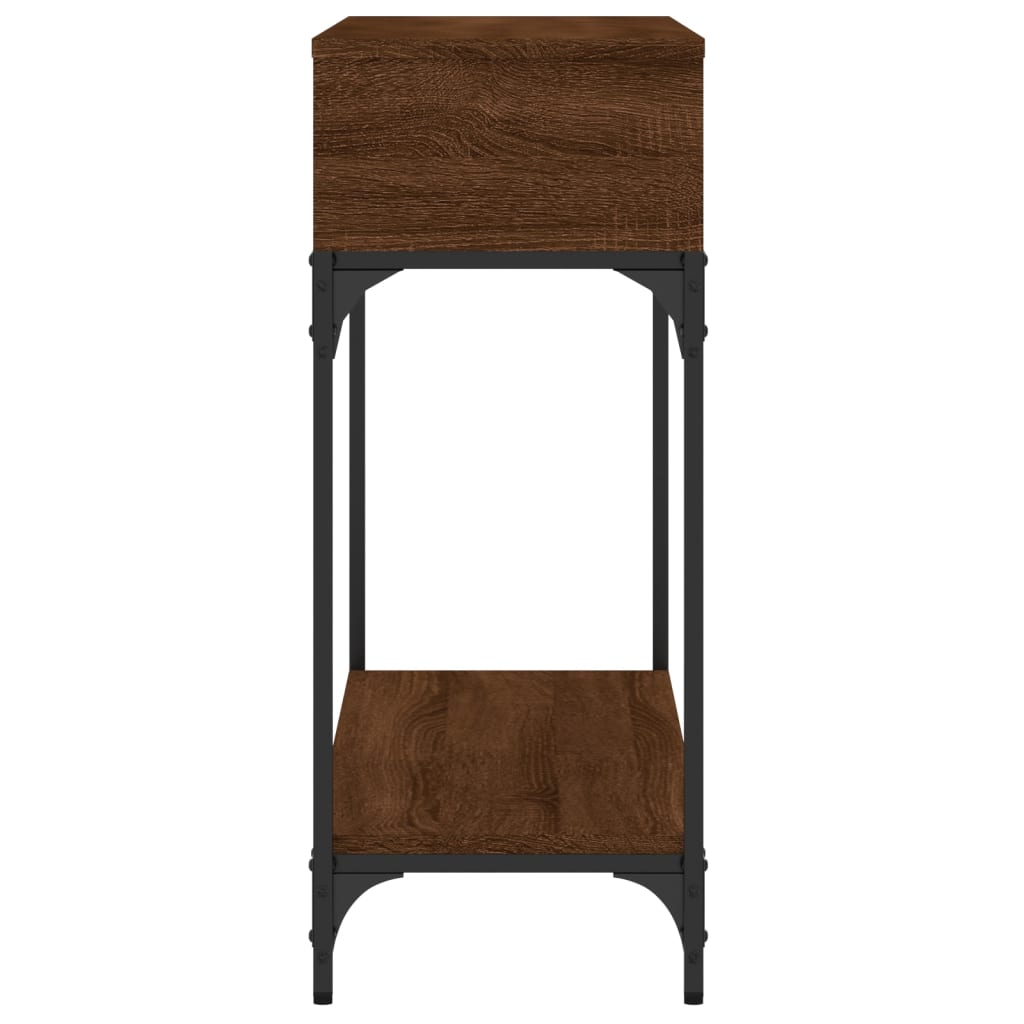 Table console chêne marron 100x30,5x75 cm bois d'ingénierie - XIOS