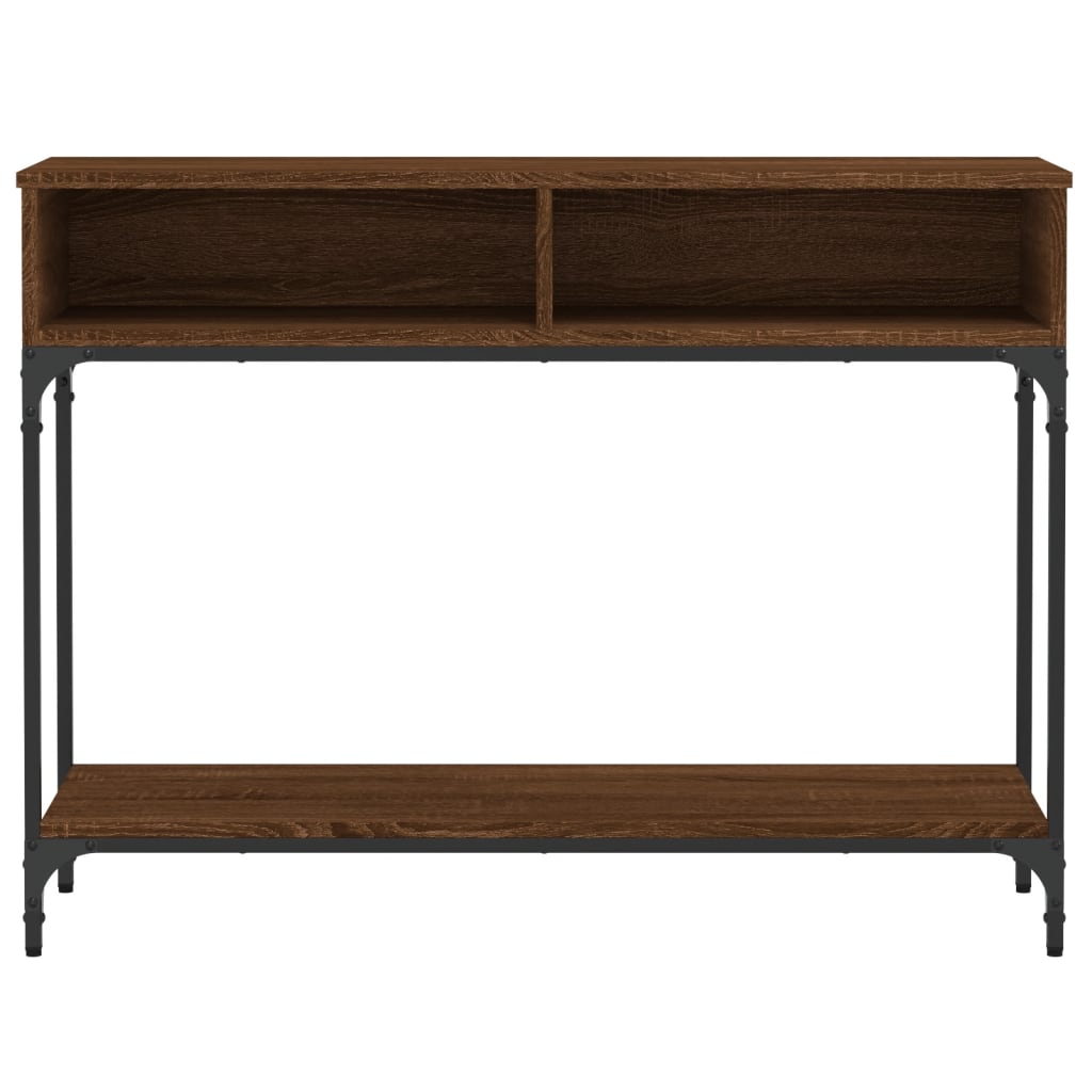 Table console chêne marron 100x30,5x75 cm bois d'ingénierie - XIOS