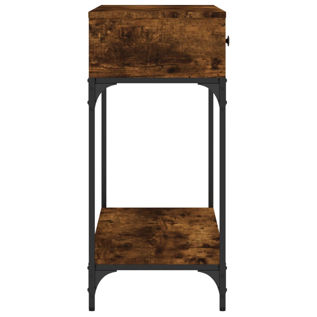 Table console chêne fumé 100x34,5x75 cm bois d'ingénierie - XIOS