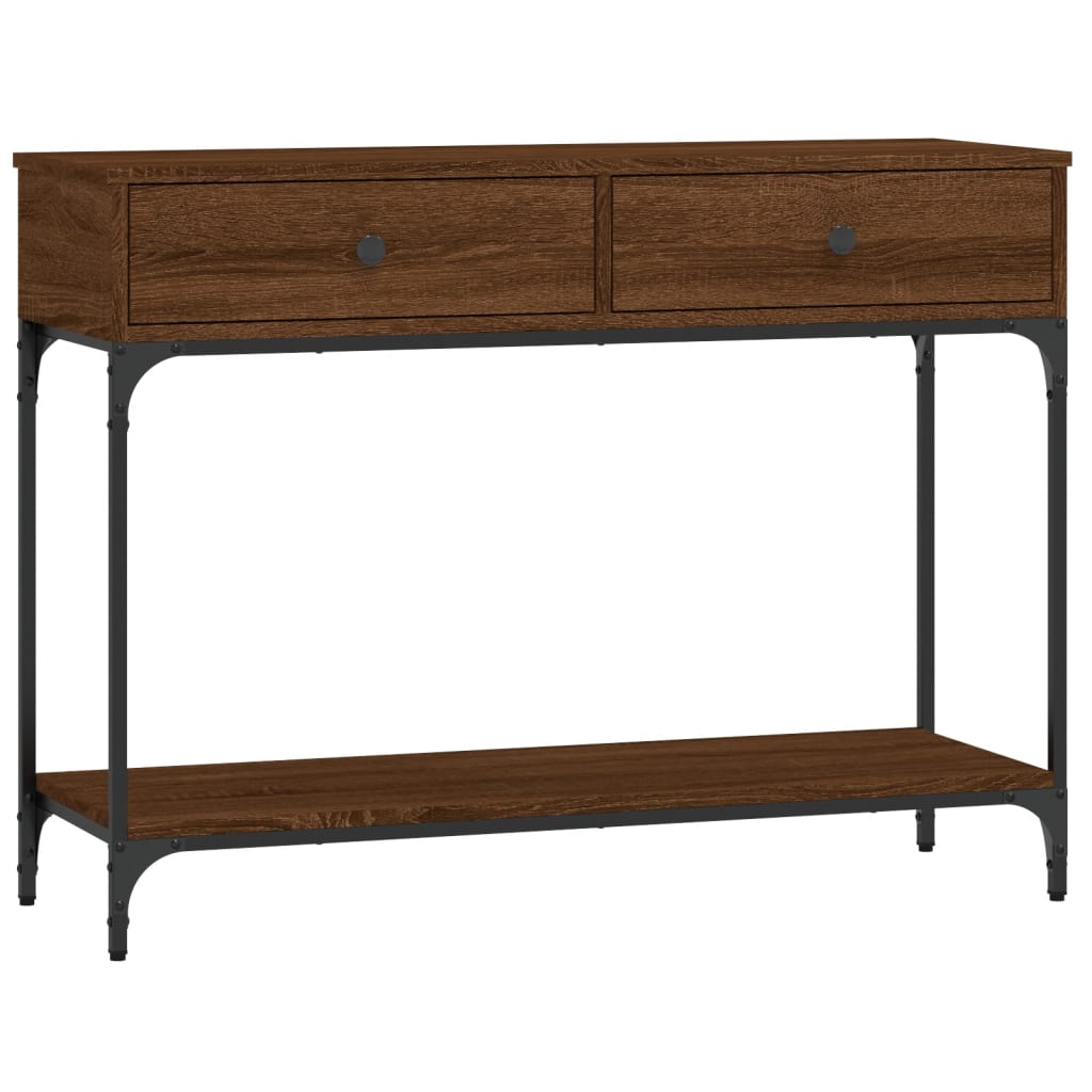 Table console chêne marron 100x34,5x75 cm bois d'ingénierie - XIOS
