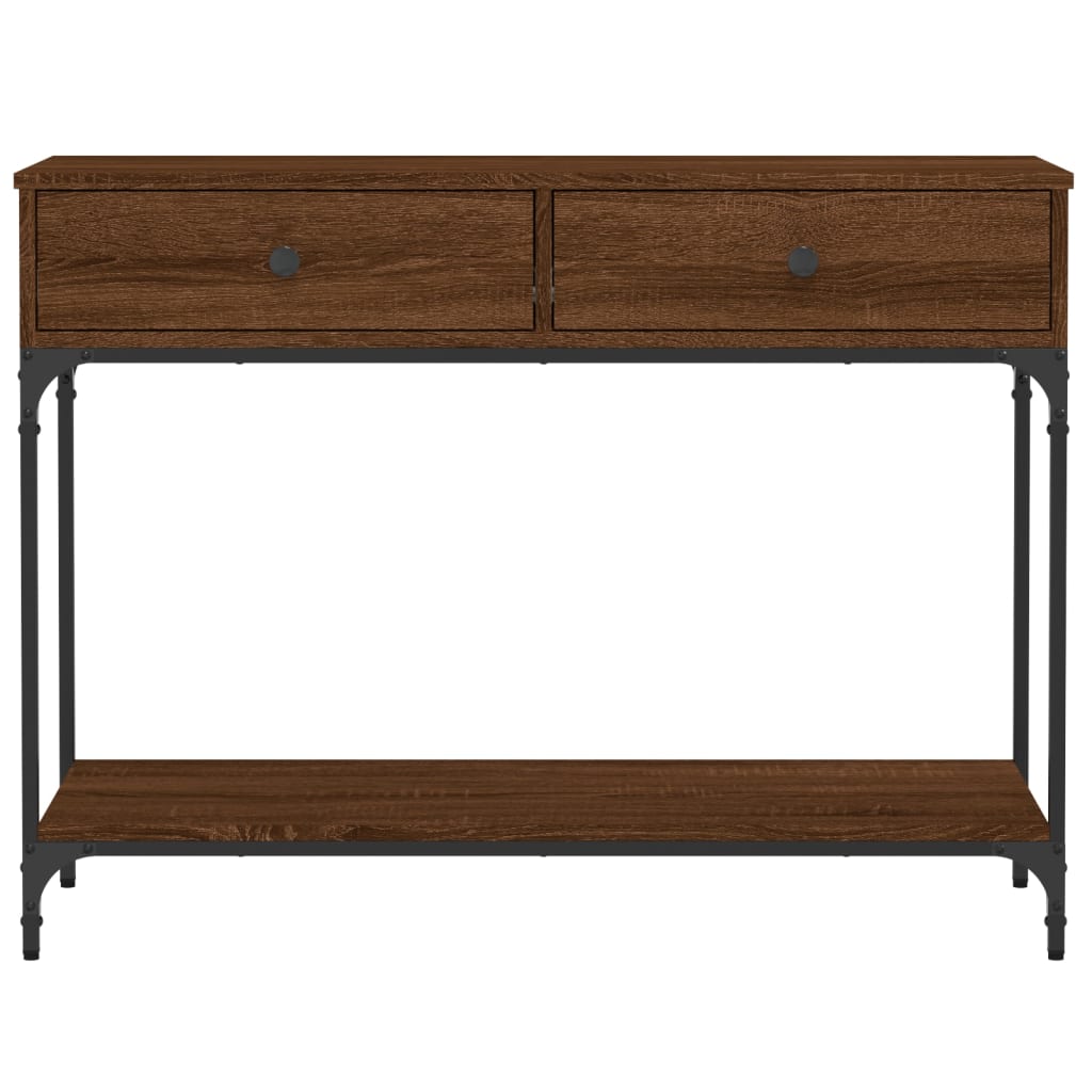 Table console chêne marron 100x34,5x75 cm bois d'ingénierie - XIOS
