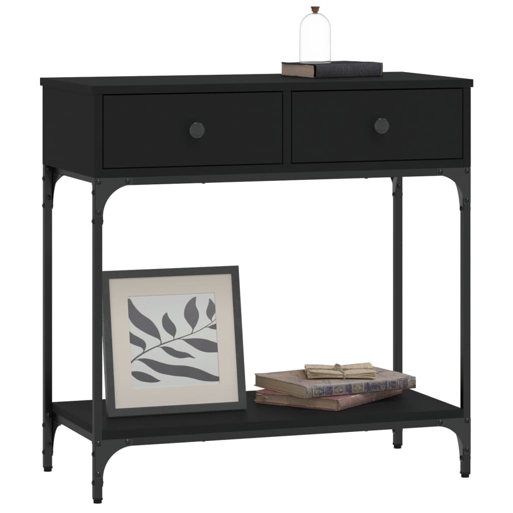 Table console noir 75x34,5x75 cm bois d'ingénierie - XIOS