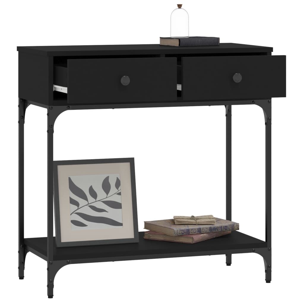 Table console noir 75x34,5x75 cm bois d'ingénierie - XIOS
