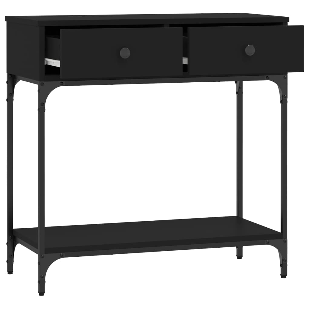 Table console noir 75x34,5x75 cm bois d'ingénierie - XIOS