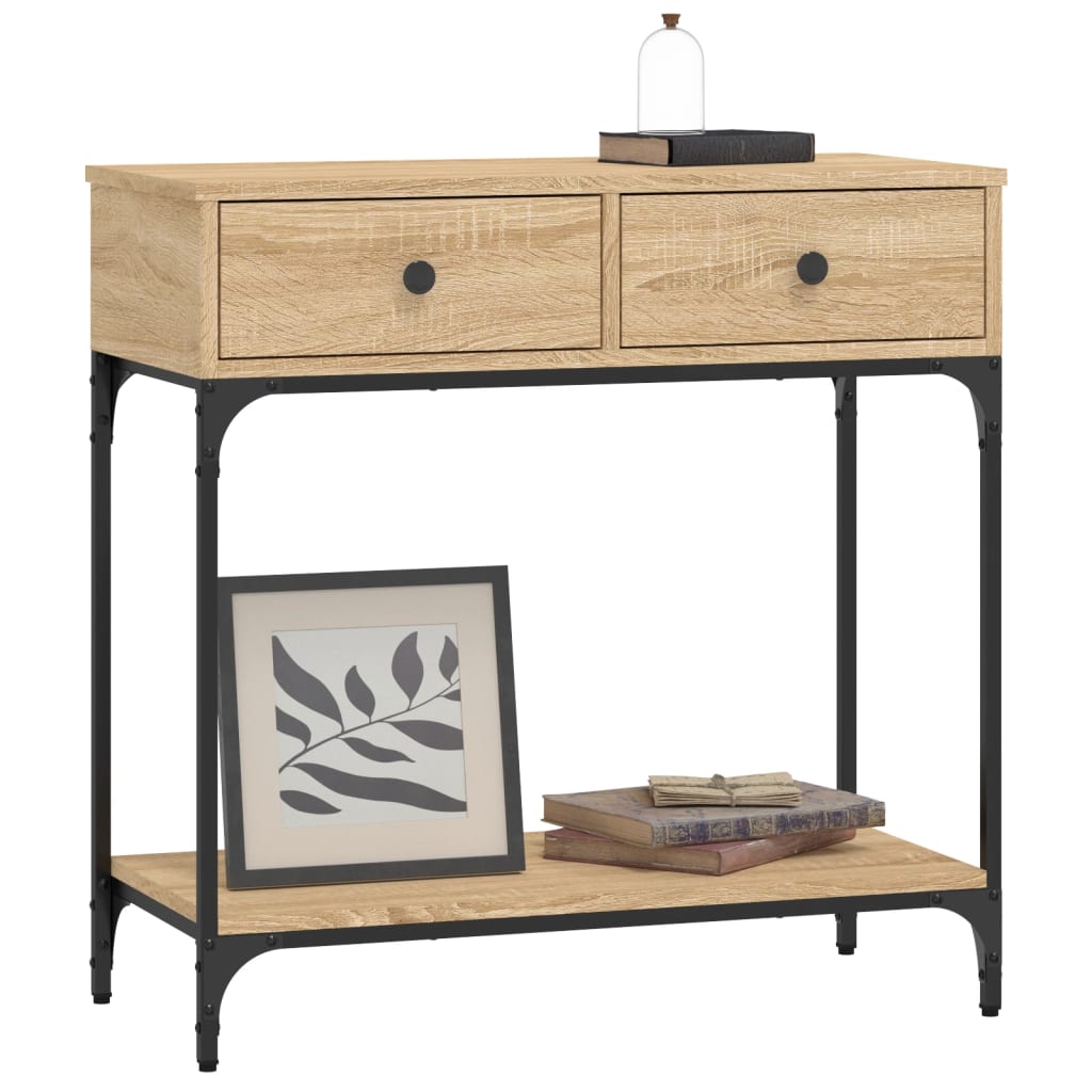 Table console chêne sonoma 75x34,5x75 cm bois d'ingénierie - XIOS